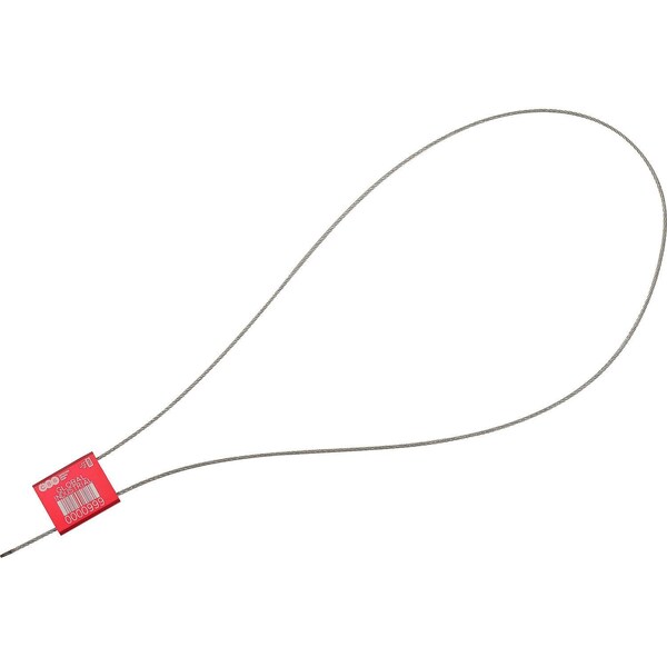 Metal Cable Seal, 1/16x24L, Red, 50PK